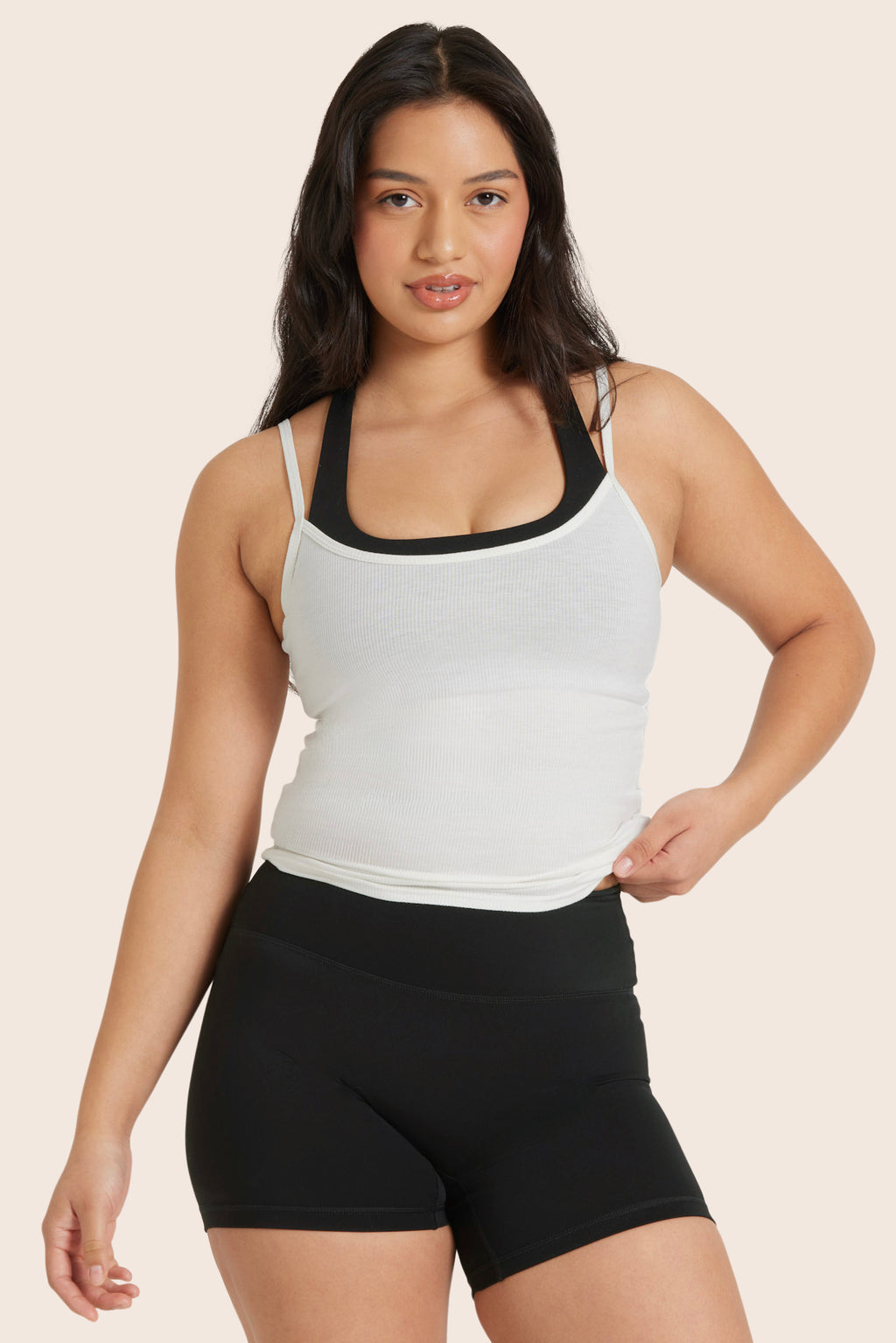 SPORTBODY® SPORTY LAYERED CAMI BRA - ONYX Featured Image