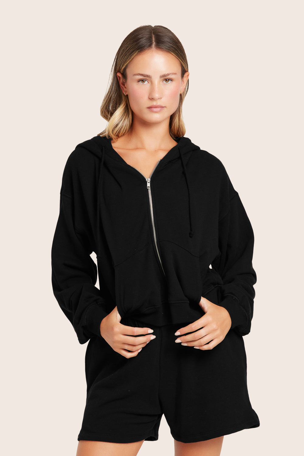 SET™ LIGHTWEIGHT SWEATS CLASSIC ZIP HOODIE IN ONYX