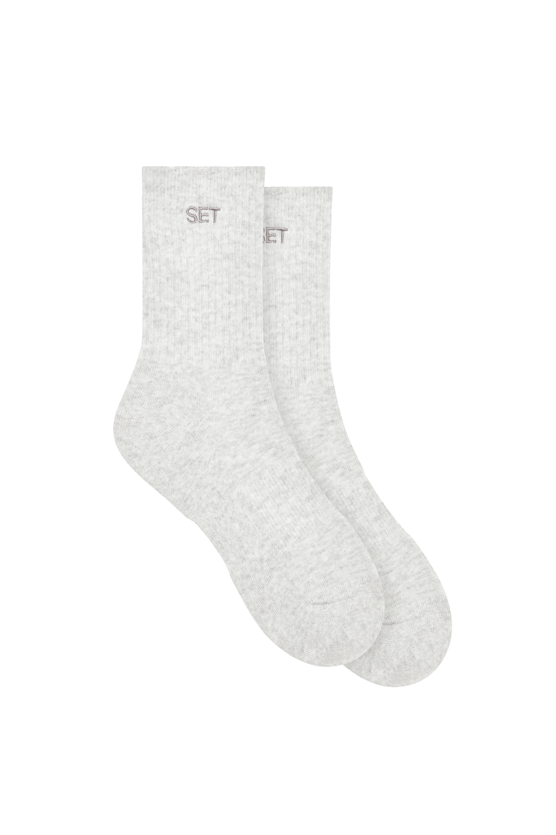 IMAGE OF SET SOCK IN HEATHER GREY/WHITE