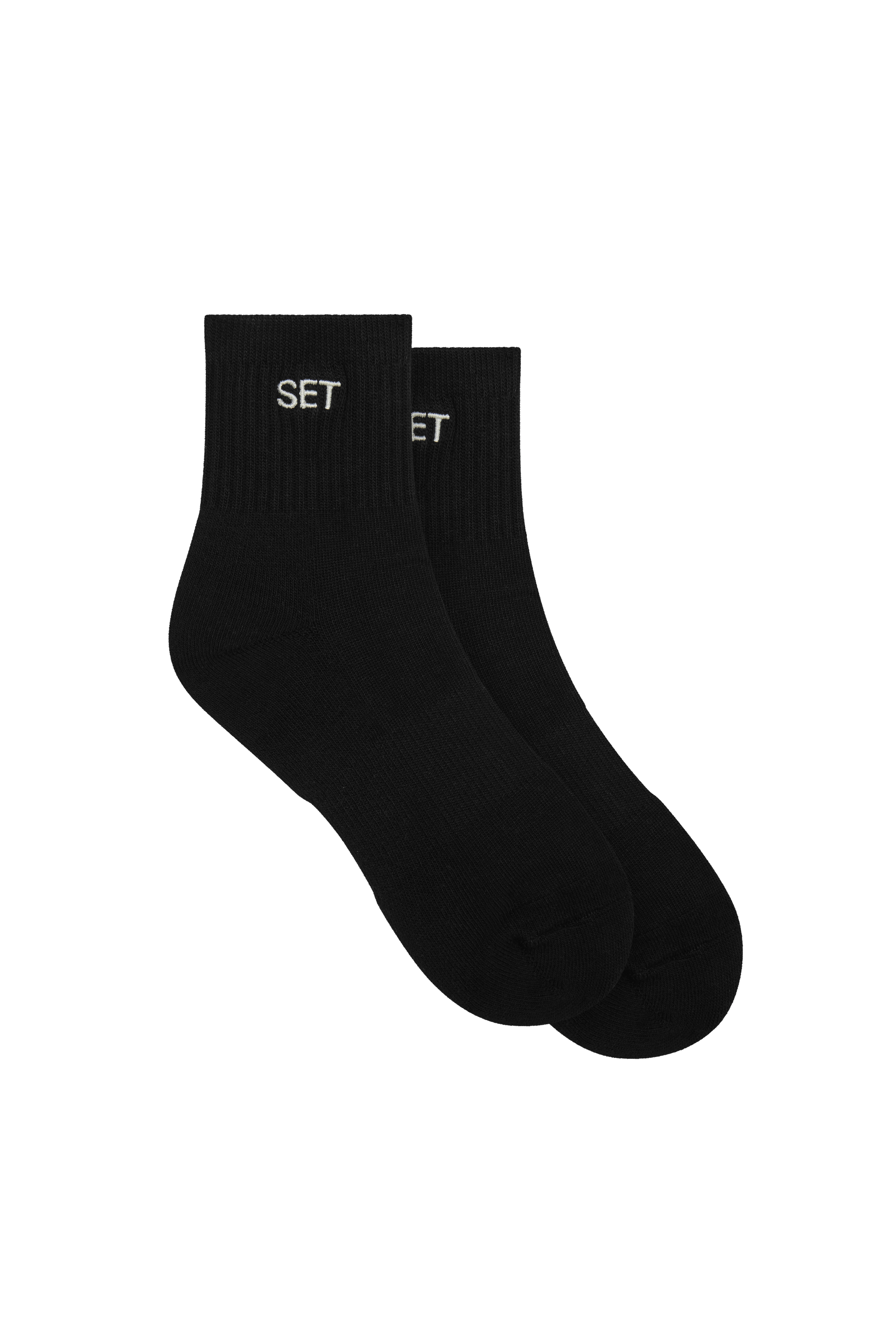 BLACK SET™ SHORTY SOCKS WITH BLANC EMBROIDERY