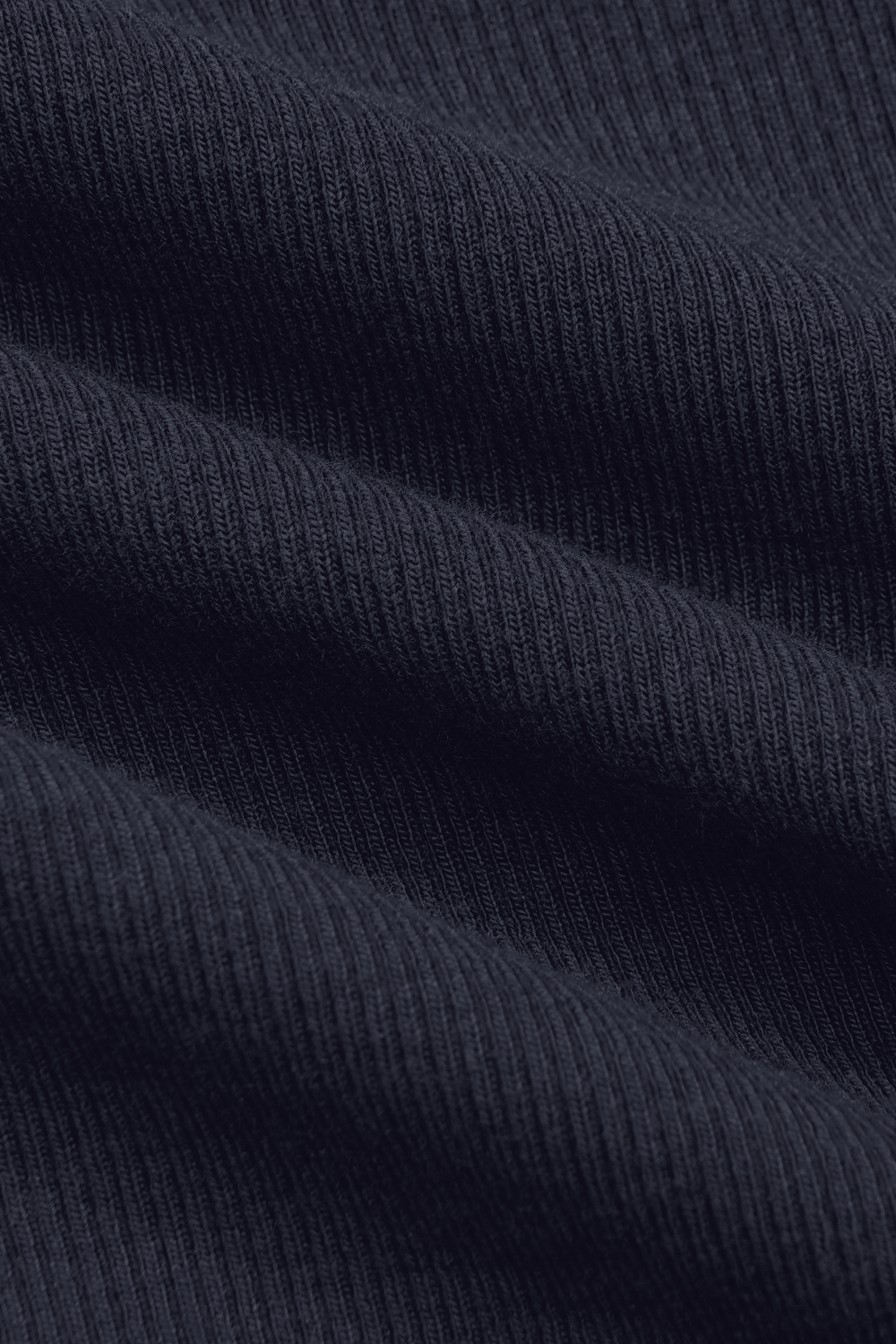 CLOSE UP IMAGE OF RIBBED MODAL FABRIC IN SPADES