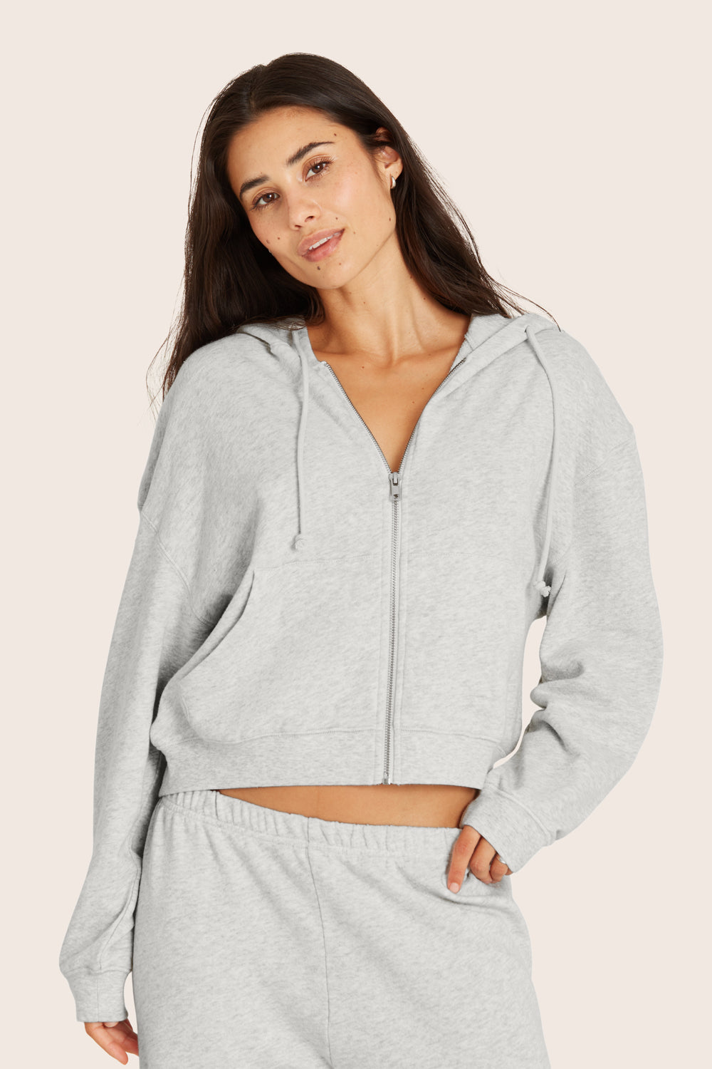 SET™ LIGHTWEIGHT SWEATS CLASSIC ZIP HOODIE IN HEATHER GREY