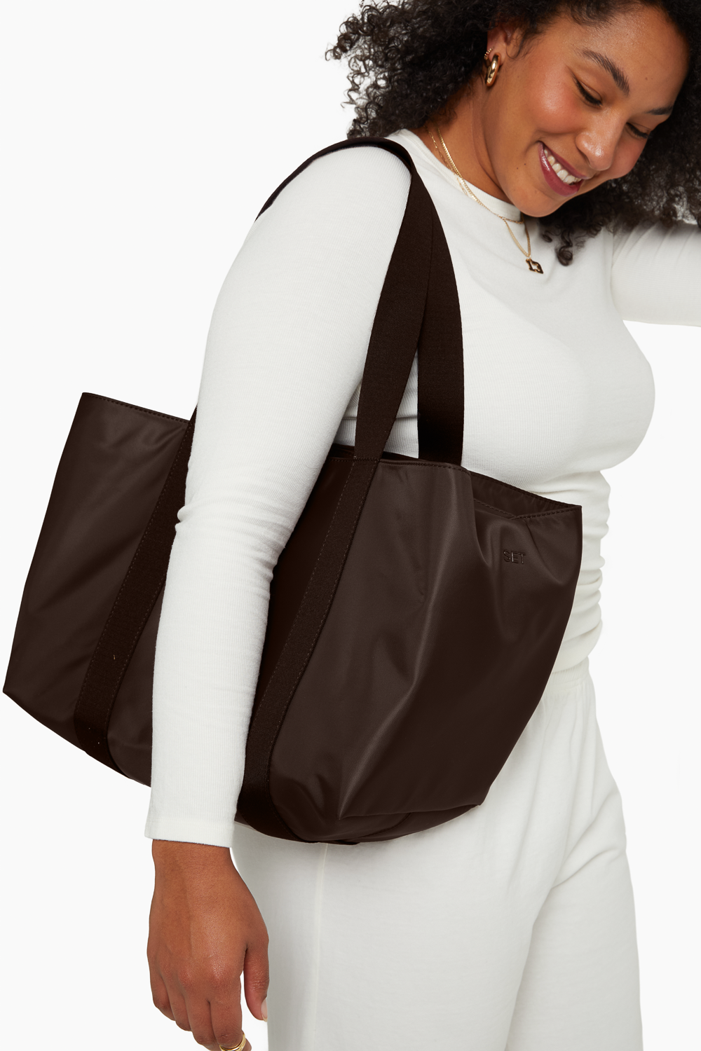 SET™ BOXY TOTE IN ESPRESSO