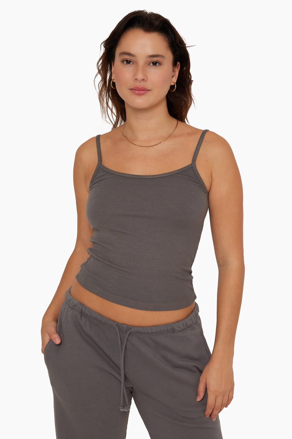  SET™ RIBBED CLASSIC CAMI IN GRAPHITE