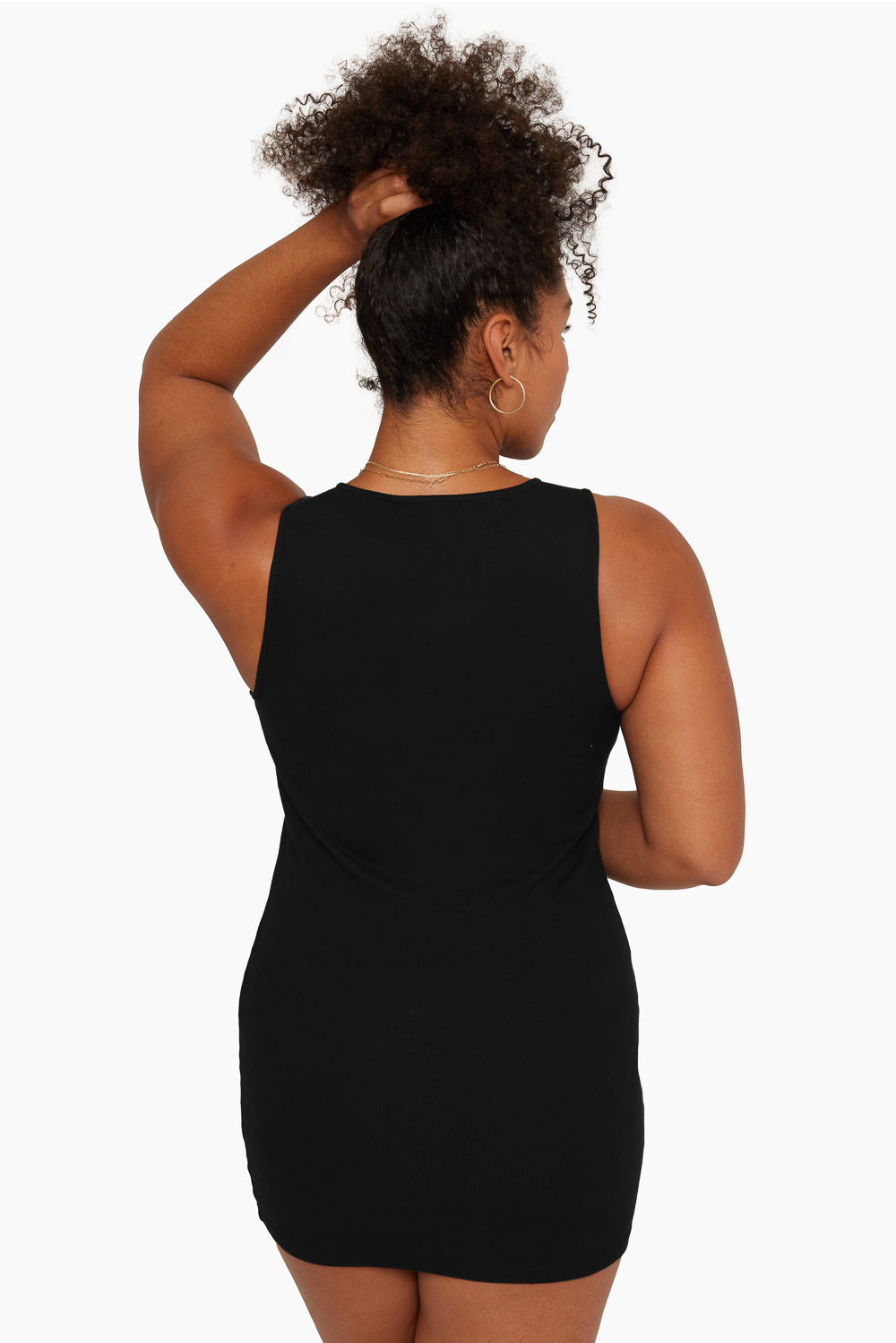 SET™ RIBBED TANK DRESS IN ONYX