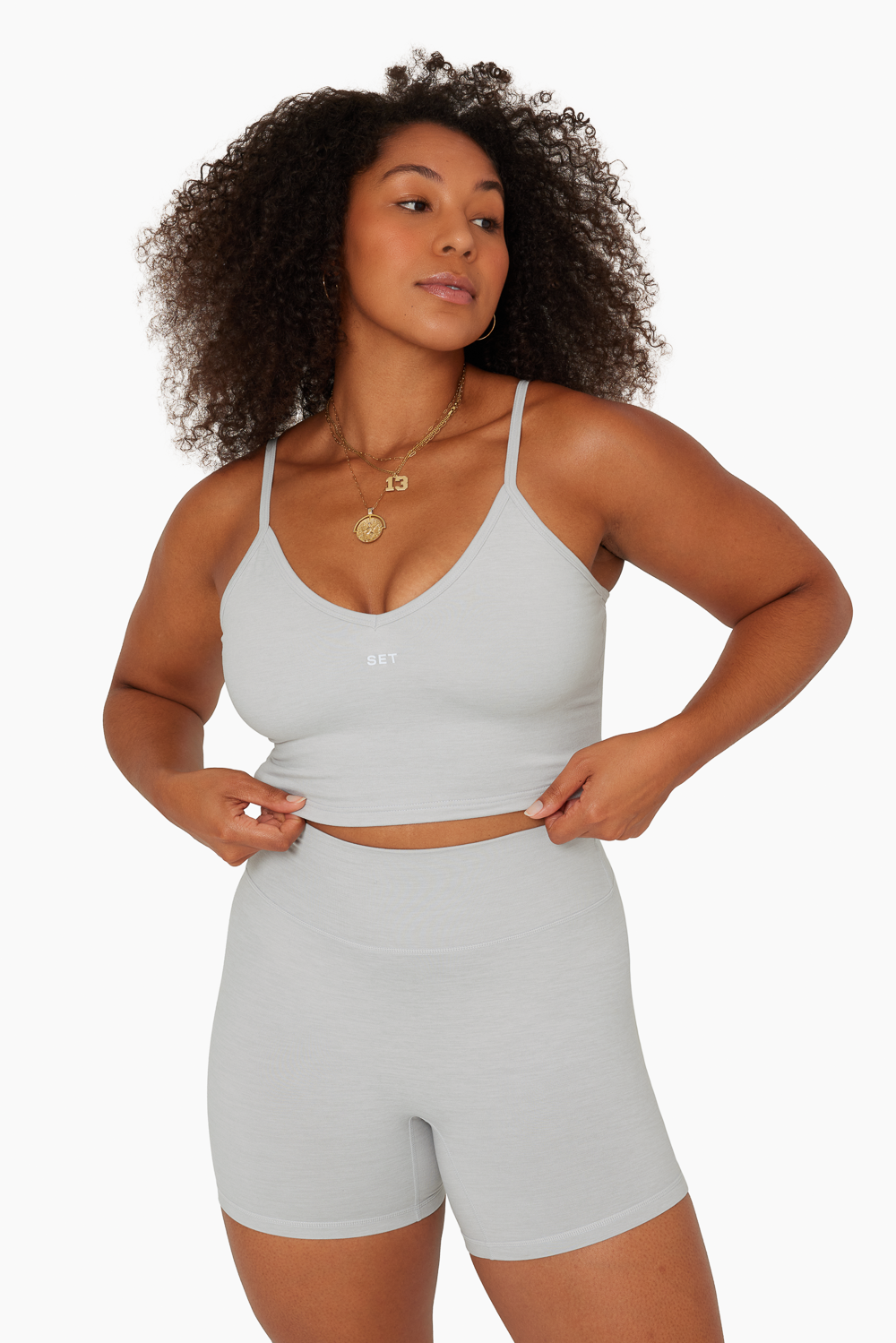 SET™ FORMCLOUD™ MINI V LONGLINE BRA IN HEATHER GREY