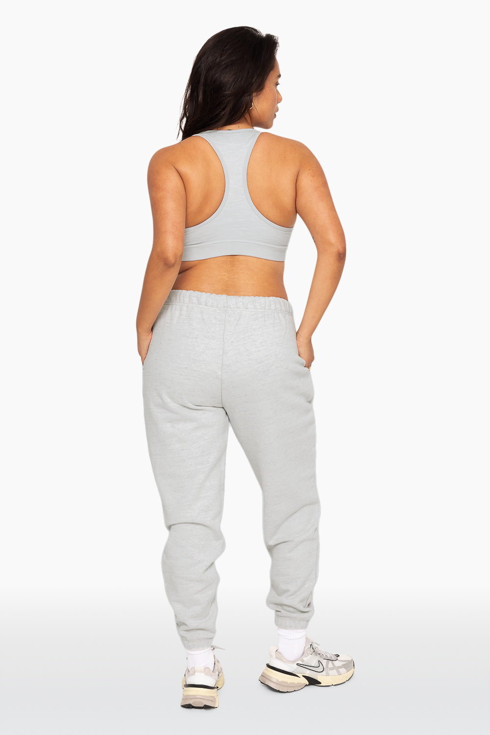 SET™ EMBROIDERED HEAVYWEIGHT SWEATS DRAWSTRING SWEATPANTS IN HEATHER GREY