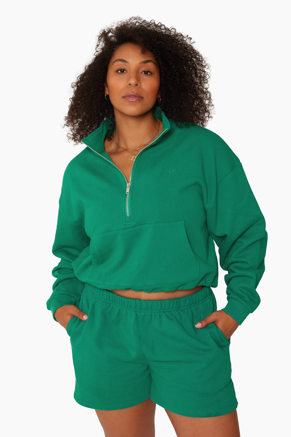 SET™ HEAVYWEIGHT SWEATS HALF ZIP IN PALM