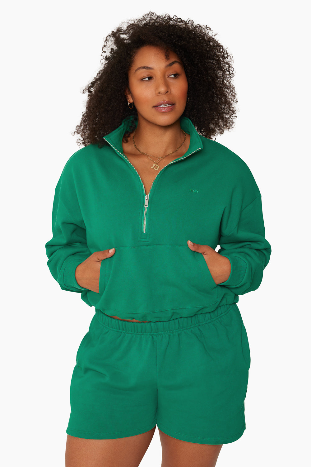 SET™ HEAVYWEIGHT SWEATS HALF ZIP IN PALM