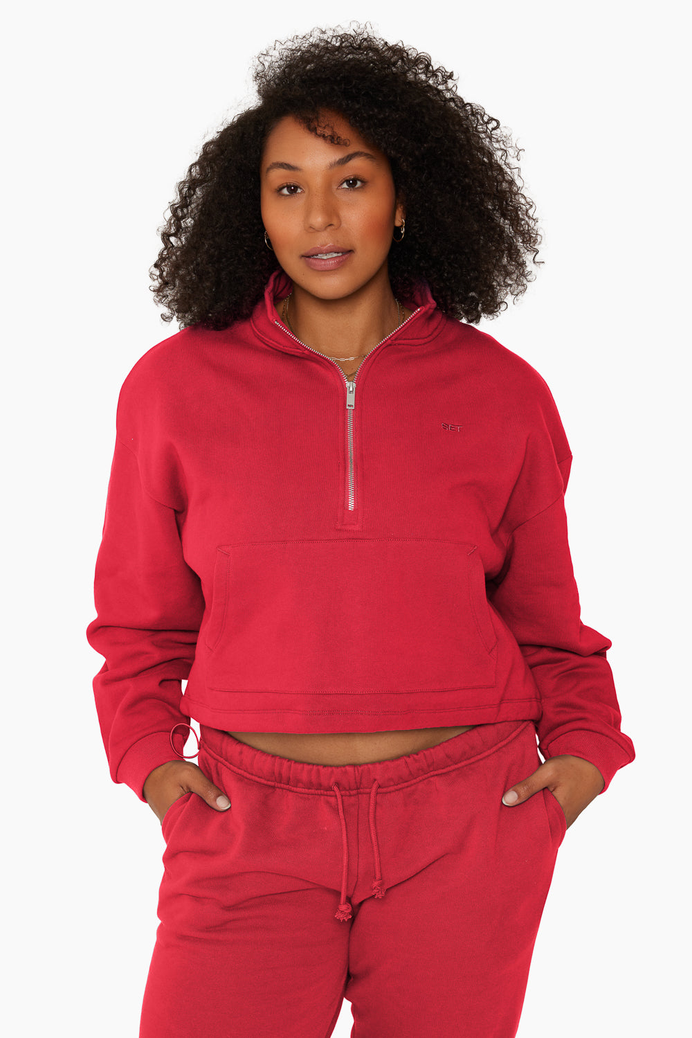 SET™ HEAVYWEIGHT SWEATS HALF ZIP IN SPICY