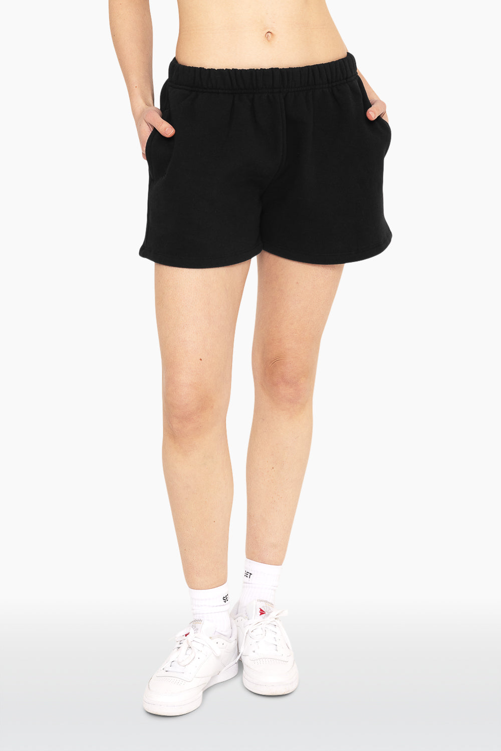 SET™ EMBROIDERED HEAVYWEIGHT SWEATS SWEAT SHORTS IN ONYX