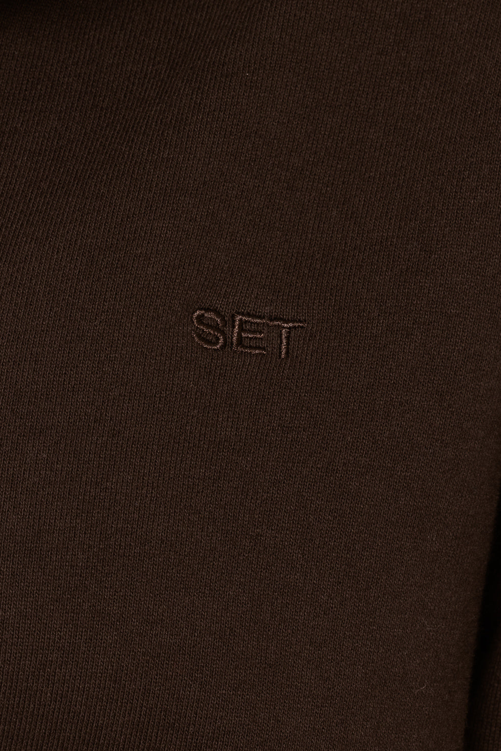 SET™ EMBROIDERED HEAVYWEIGHT SWEATS ZIP HOODIE IN ESPRESSO