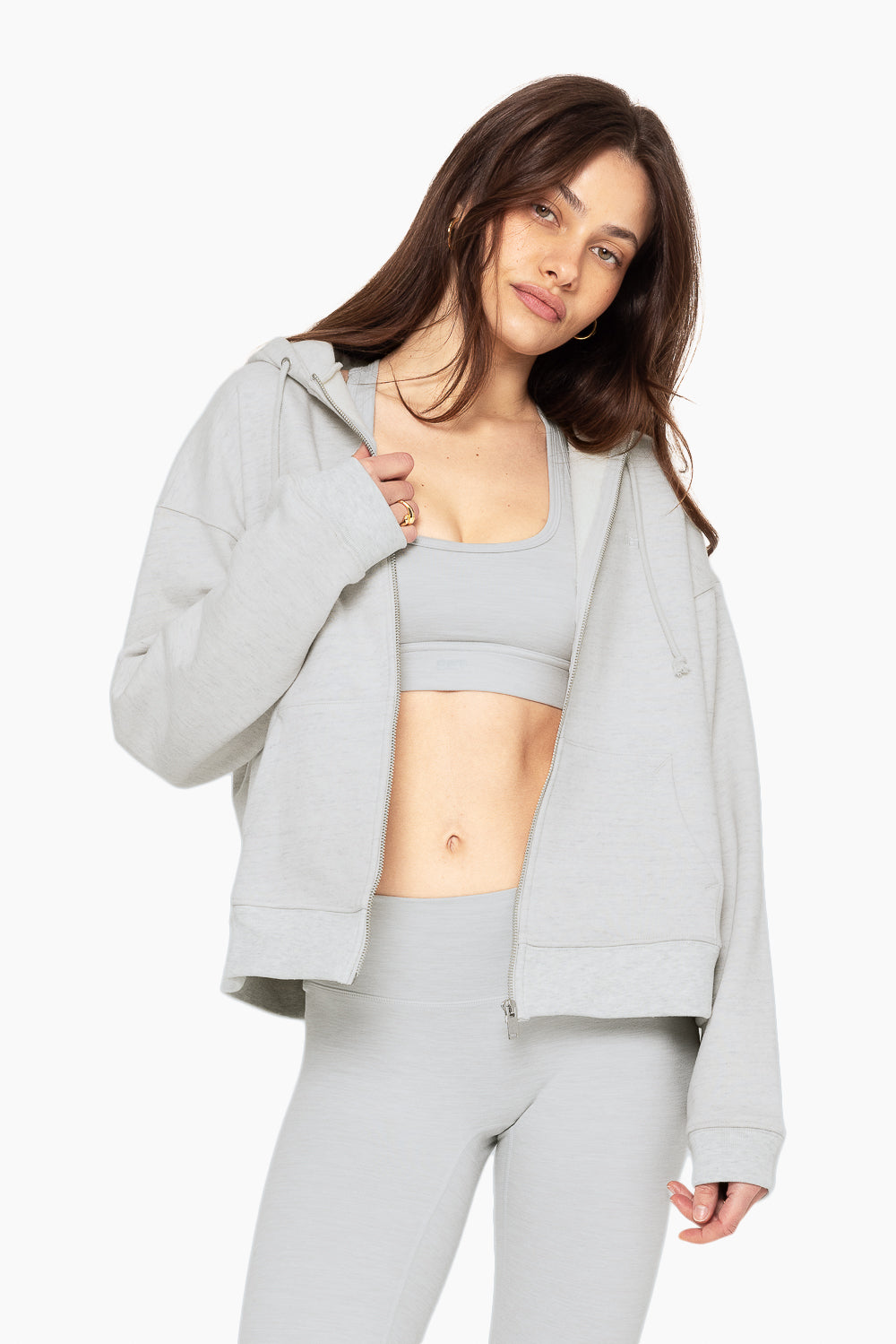 HEAVYWEIGHT SWEATS ZIP HOODIE - HEATHER GREY Featured Image