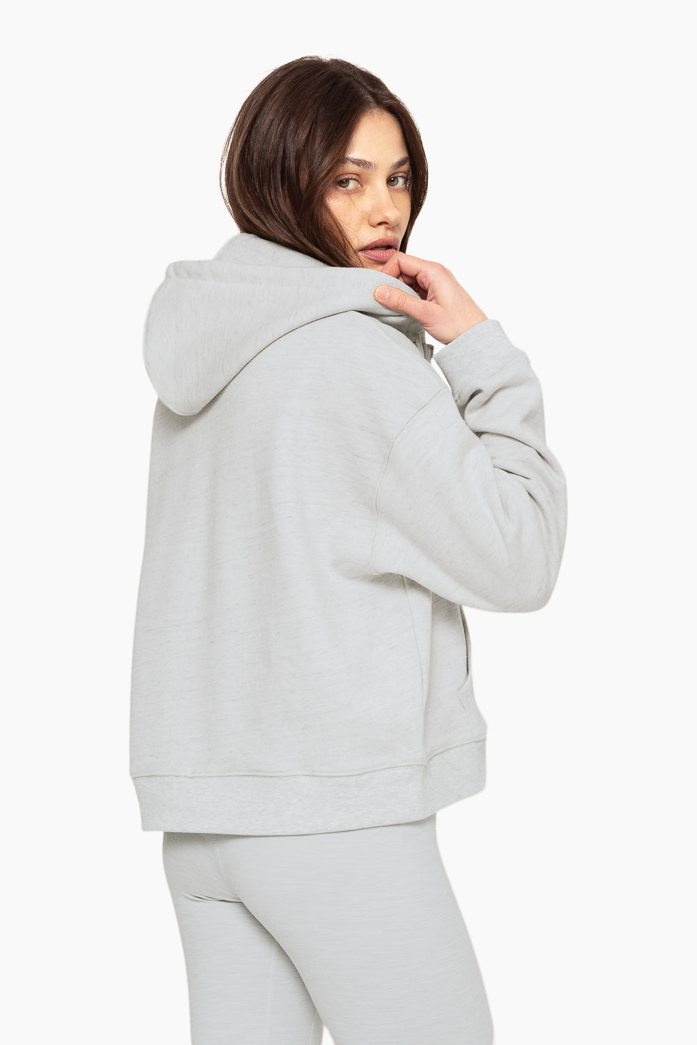 SET™ EMBROIDERED HEAVYWEIGHT SWEATS ZIP HOODIE IN HEATHER GREY