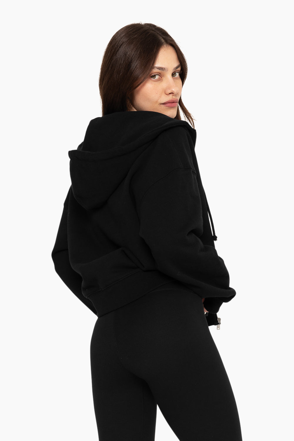 SET™ EMBROIDERED HEAVYWEIGHT SWEATS ZIP HOODIE IN ONYX