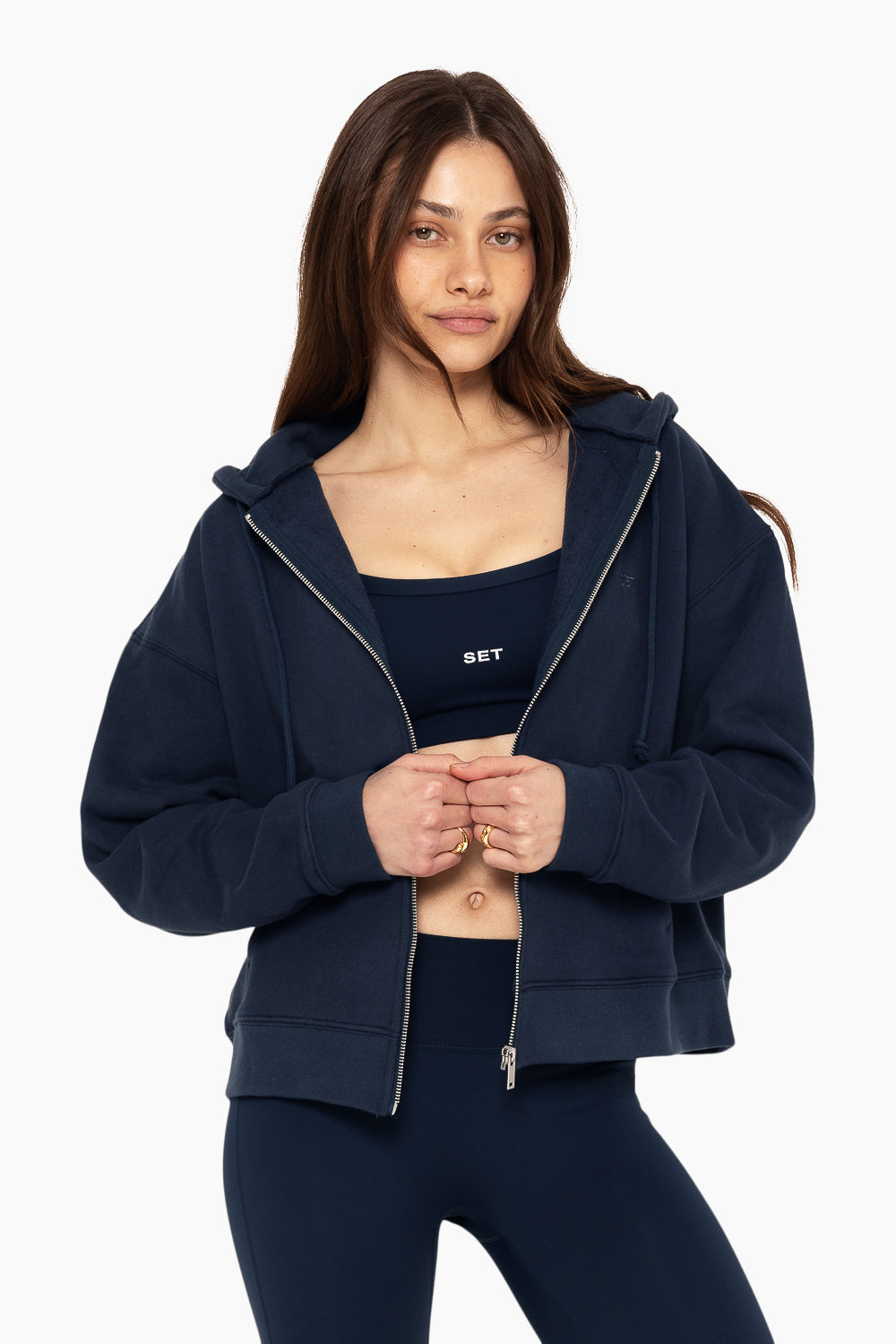 SET™ EMBROIDERED HEAVYWEIGHT SWEATS ZIP HOODIE IN OXFORD