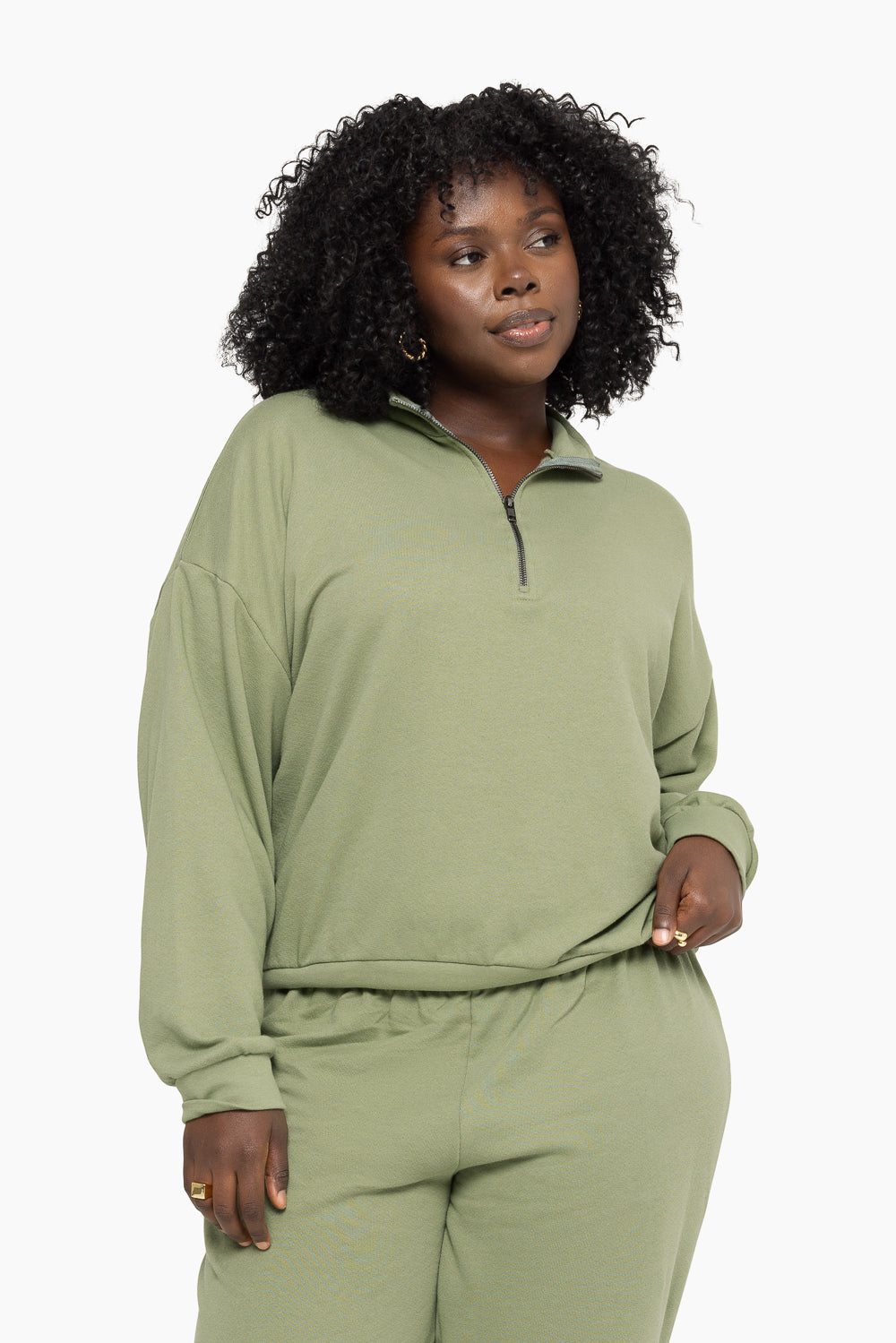 LIGHTWEIGHT SET™ SWEATS QUARTER ZIP IN PISTACHIO