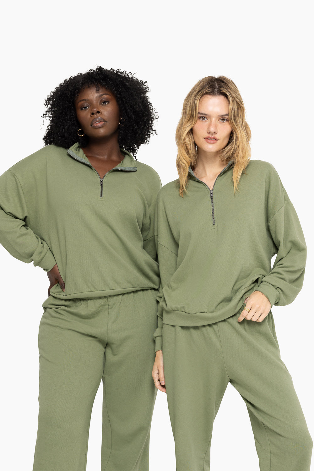 LIGHTWEIGHT SET™ SWEATS QUARTER ZIP IN PISTACHIO