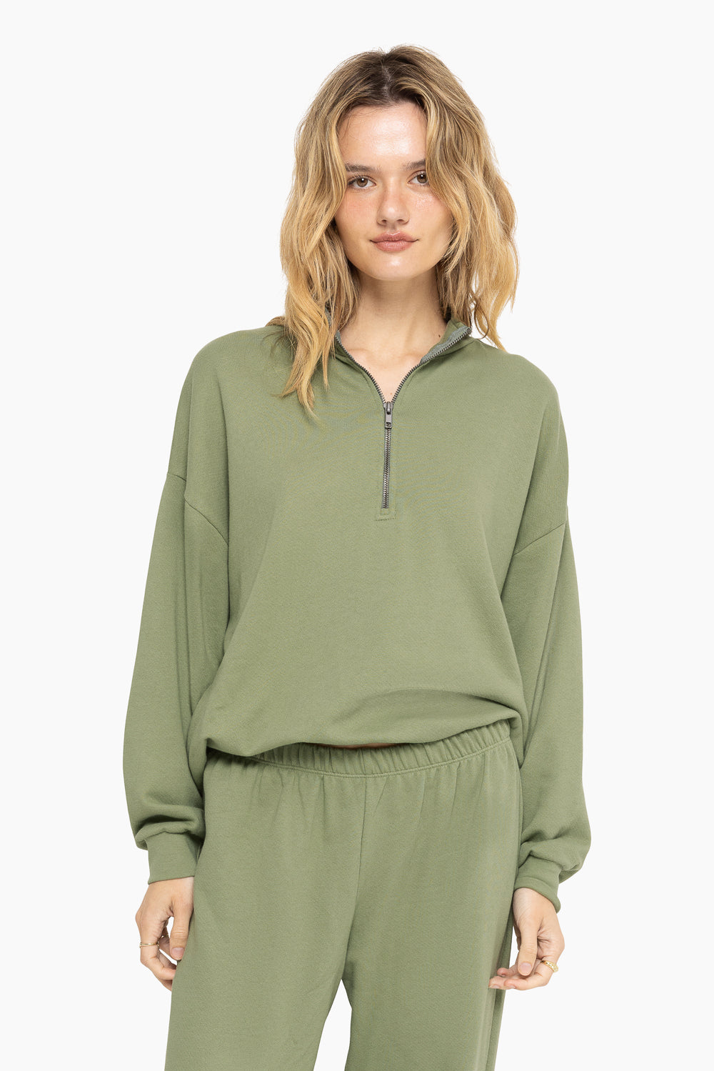 LIGHTWEIGHT SET™ SWEATS QUARTER ZIP IN PISTACHIO