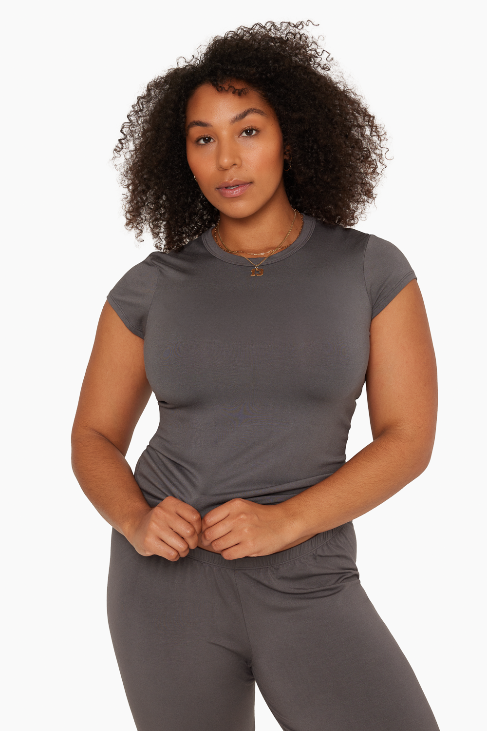 SET™ SLEEP JERSEY GIRLFRIEND TEE IN GRAPHITE