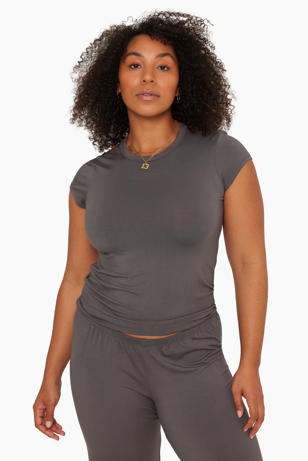 SET™ SLEEP JERSEY GIRLFRIEND TEE IN GRAPHITE