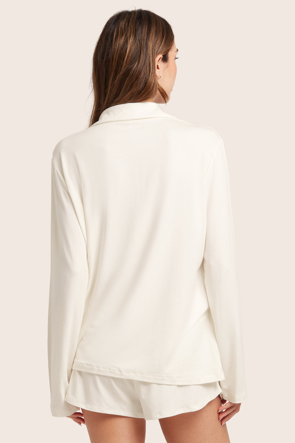 SET™ SLEEP JERSEY SLEEP BUTTON DOWN IN BLANC