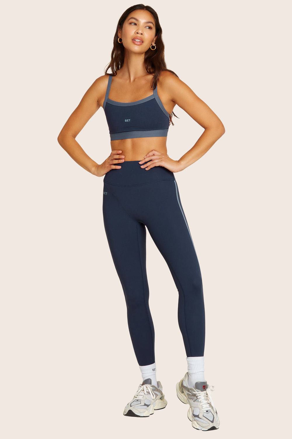 SET™ SPORTBODY® STRIPE LEGGINGS IN HARBOR