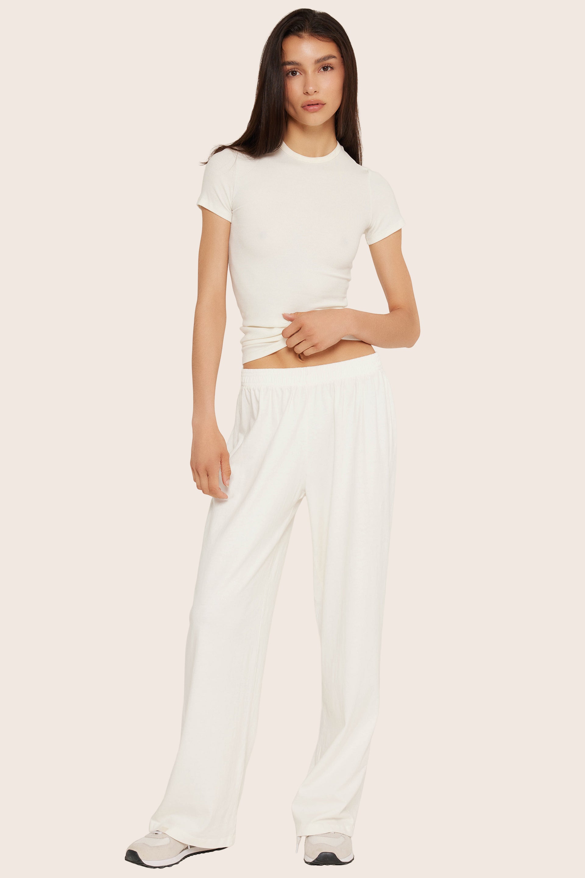 SET™ HEAVY COTTON EASY PANTS IN BLANC