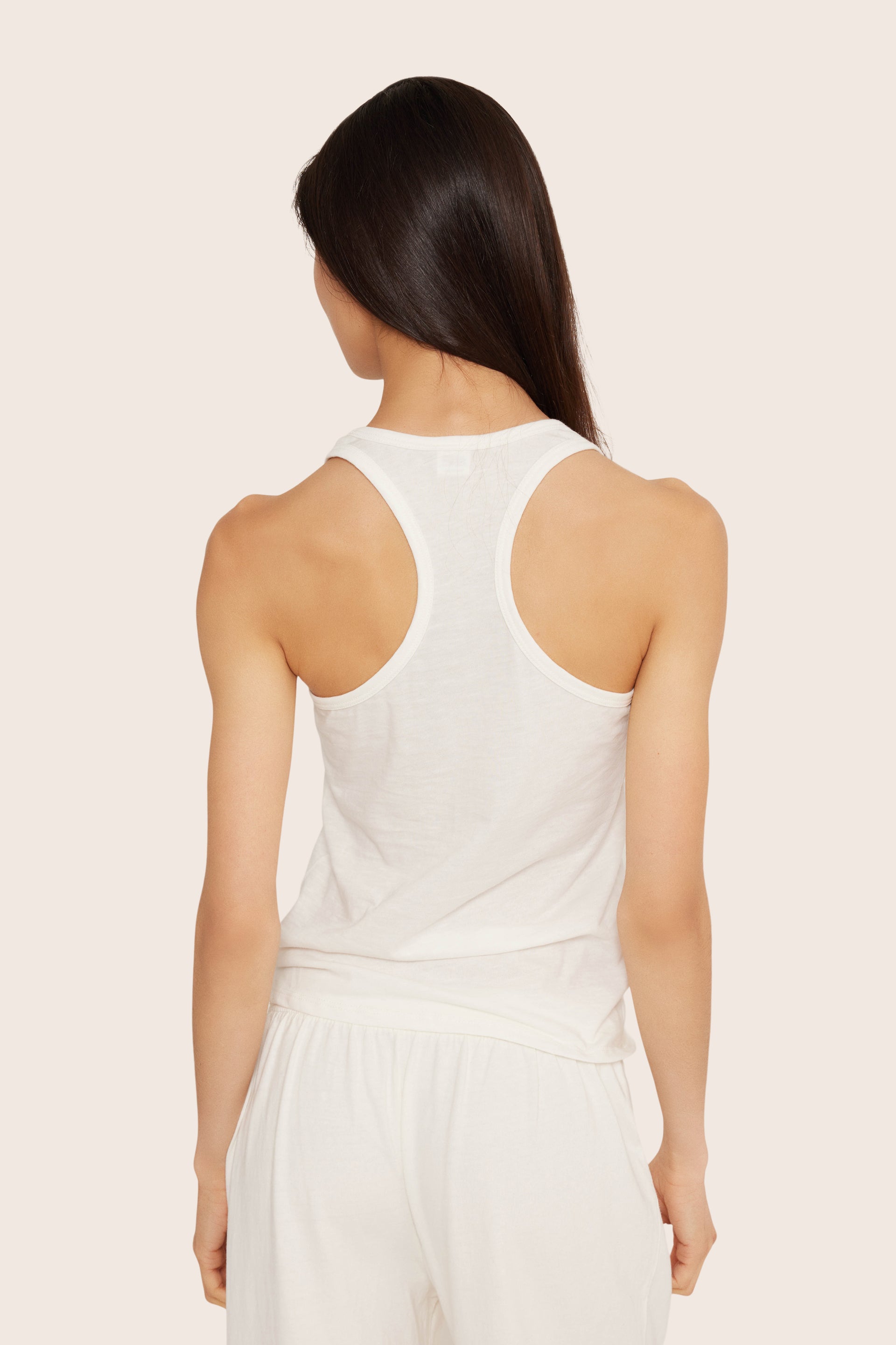 SET™ CLASSIC COTTON DAILY RACER TANK IN BLANC