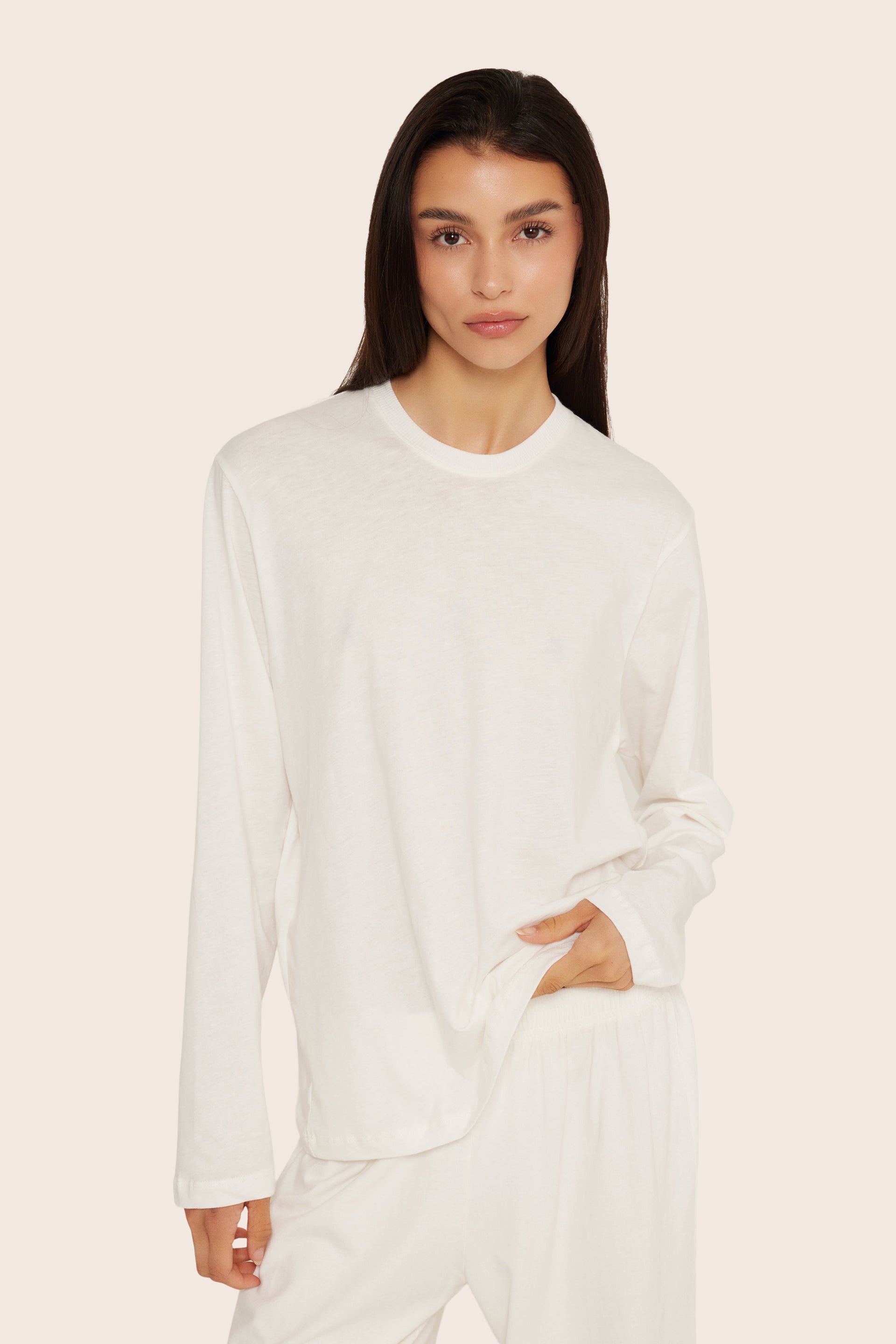 SET™ CLASSIC COTTON DAILY LONG SLEEVE IN BLANC