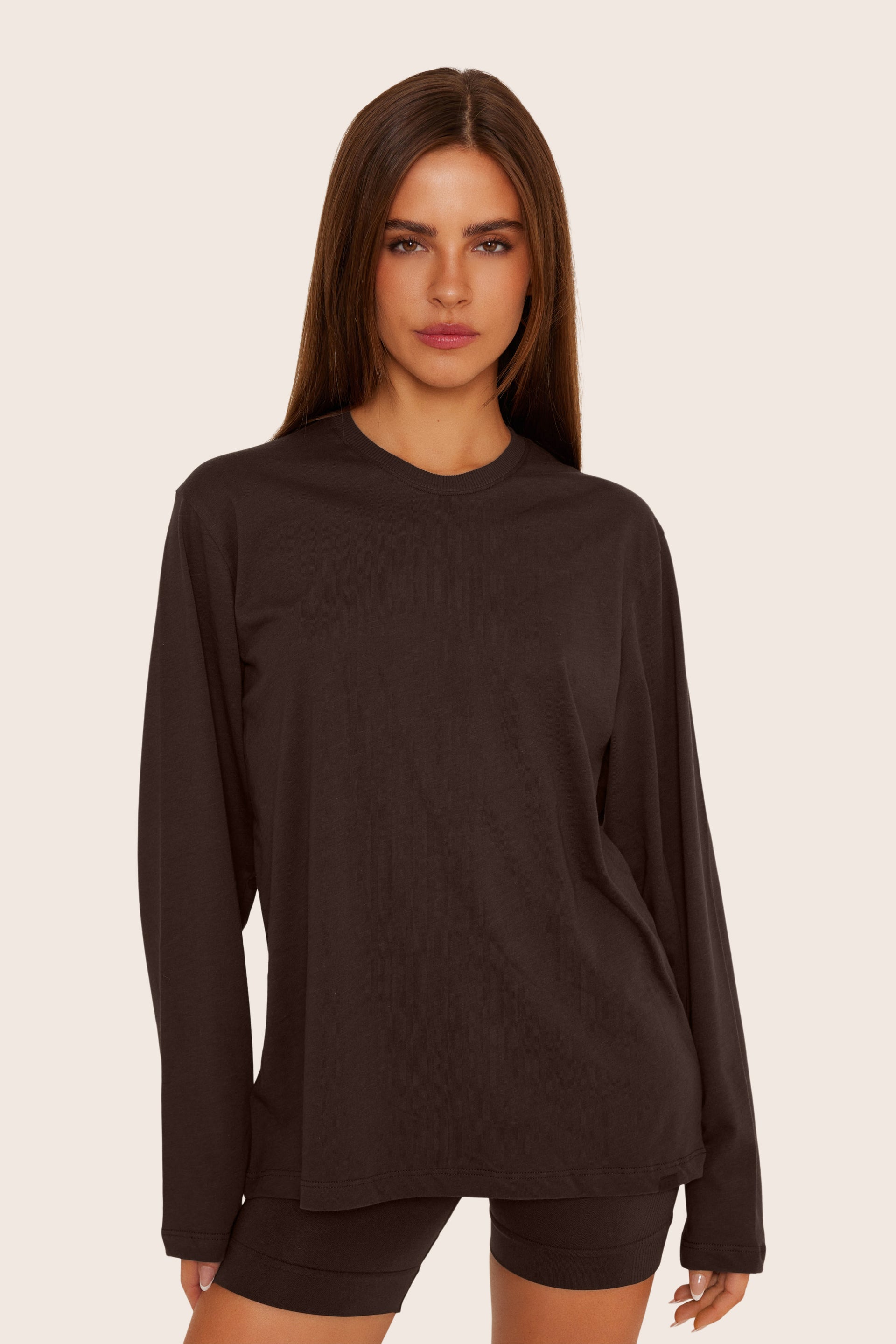 SET™ CLASSIC COTTON DAILY LONG SLEEVE IN ESPRESSO