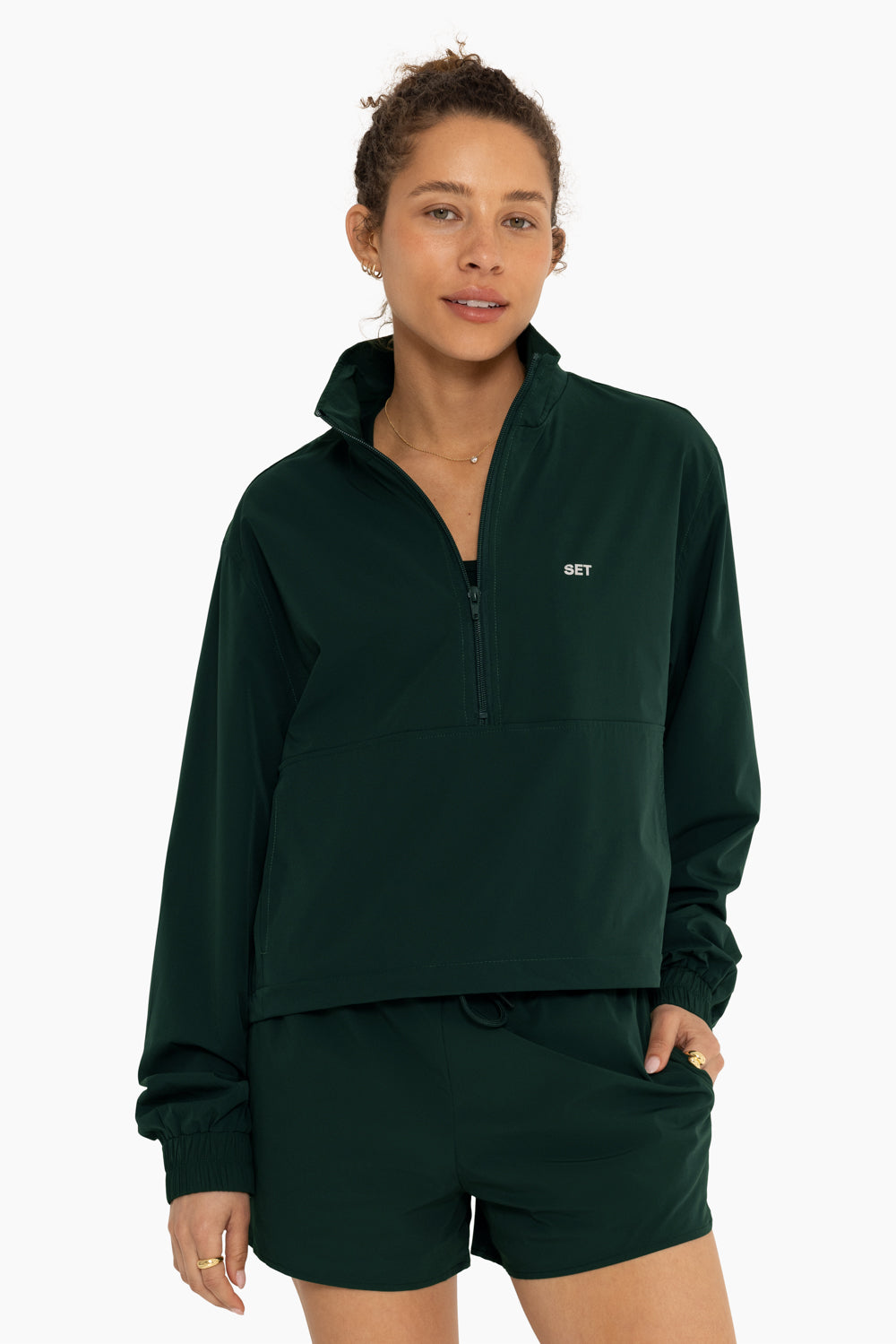 SET™ NYLON HALF ZIP WINDBREAKER IN HIDEAWAY