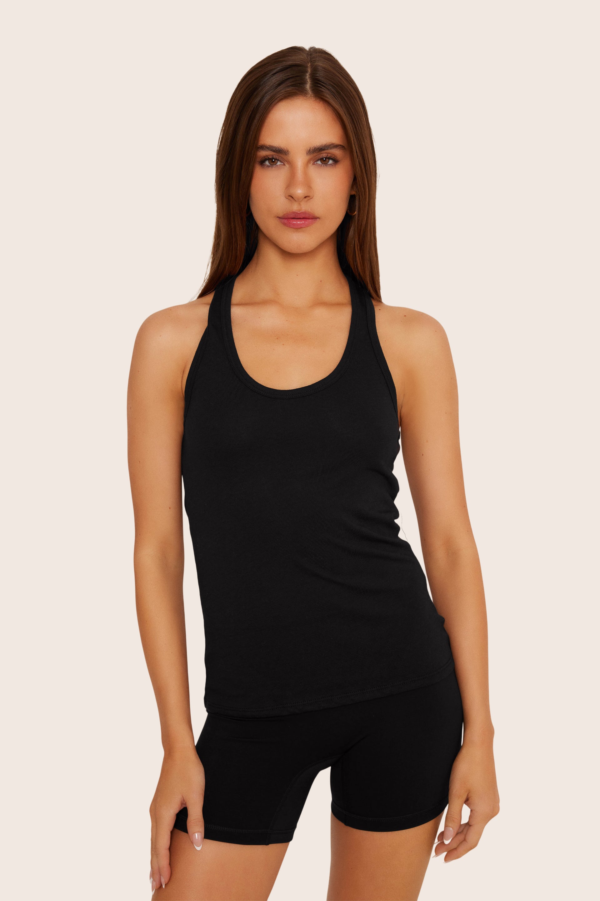 SET™ CLASSIC COTTON DAILY RACER TANK IN ONYX