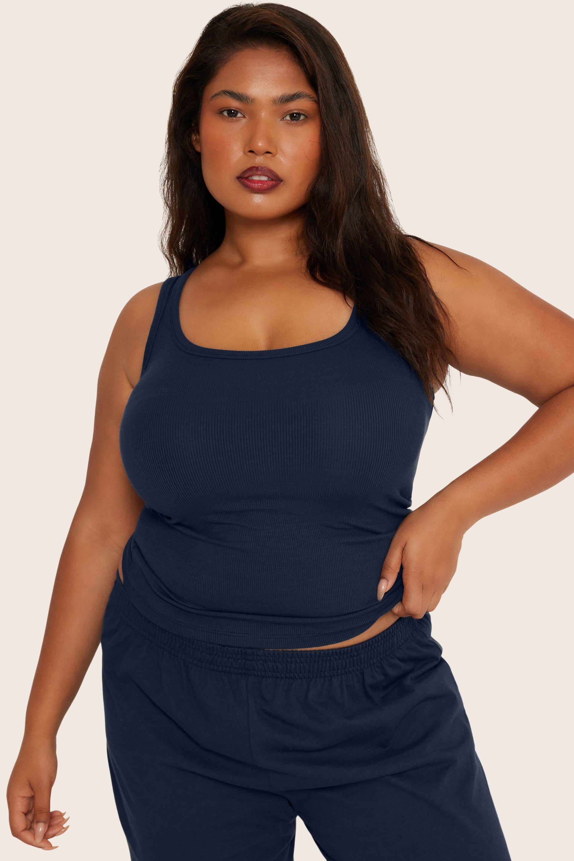 SET™ RIBBED MODAL BODY TANK IN OXFORD