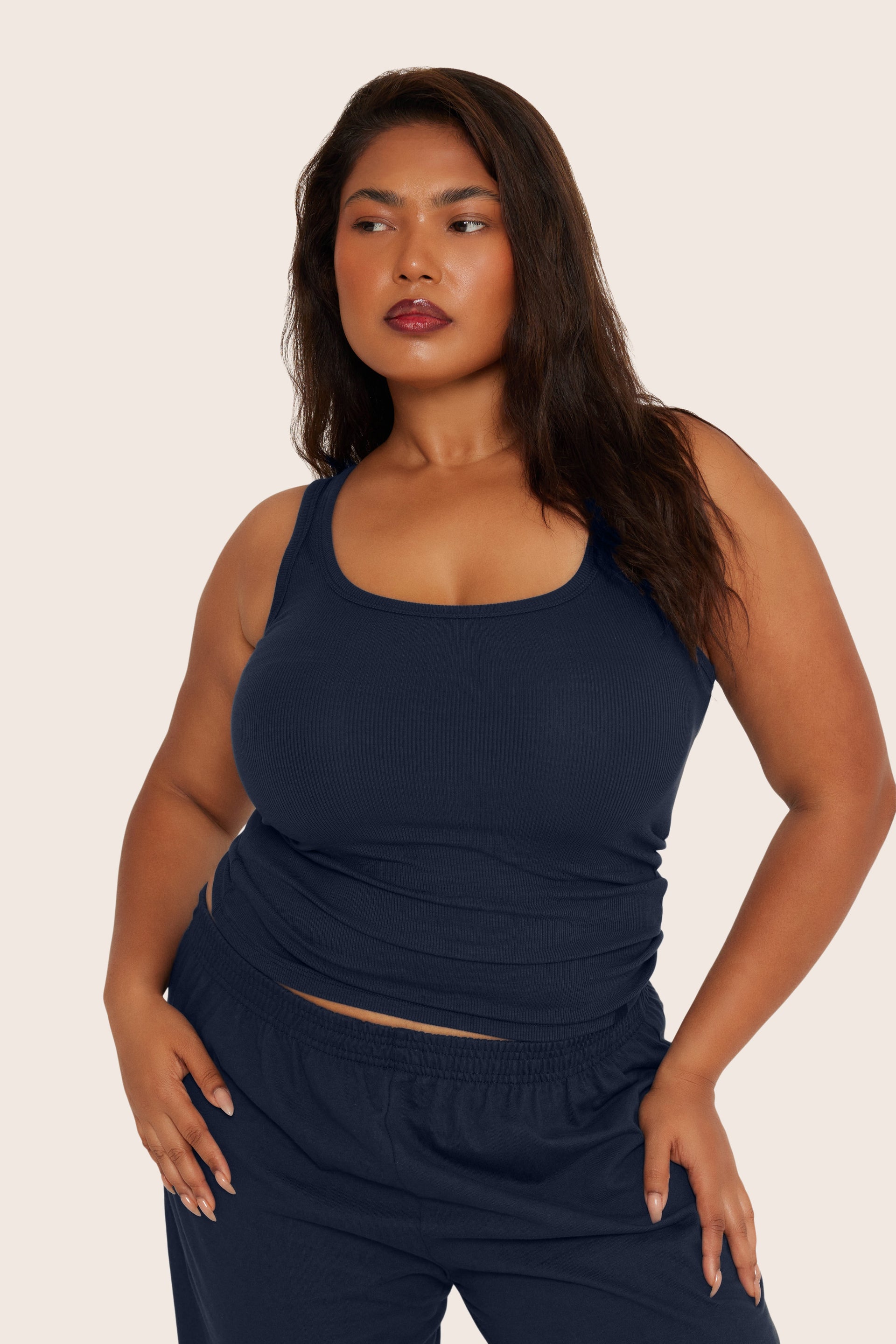 SET™ RIBBED MODAL BODY TANK IN OXFORD