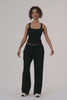 MODEL WEARS SET™ RIBBED MODAL BODY TANK IN ONYX